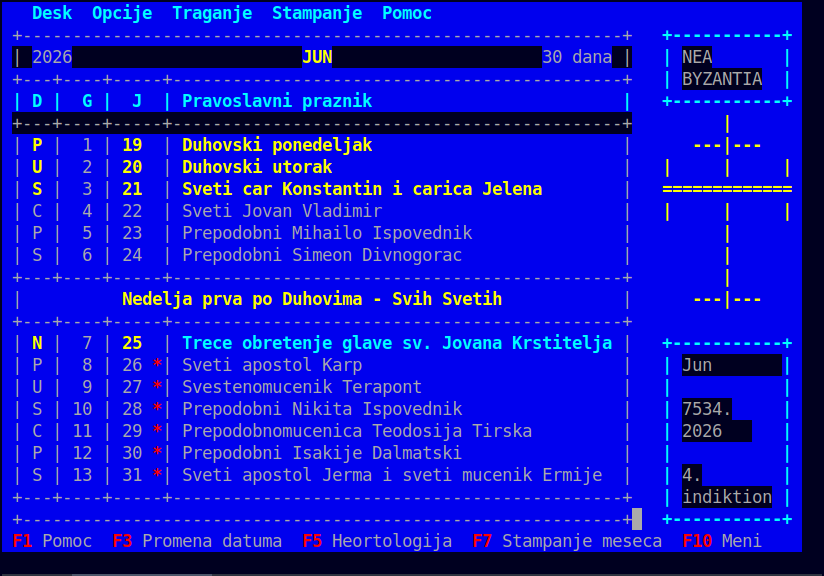 PravKal before: Serbian Latin UI with ASCII borders